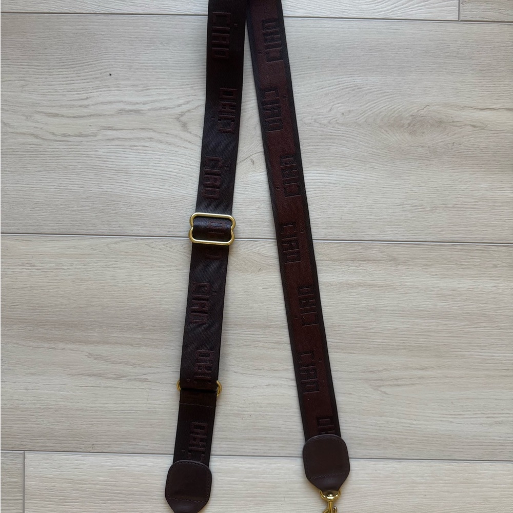 Clare V Ciao Brown Woven Adjustable Crossbody Strap